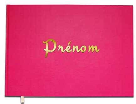 UTTSCHEID Livre d'or Prénom personnalisé - Anniversaire, Souvenir, Cadeau - Lettres chromées ou dorées - 100 Pages - Qualité Premium - Rose Macaron