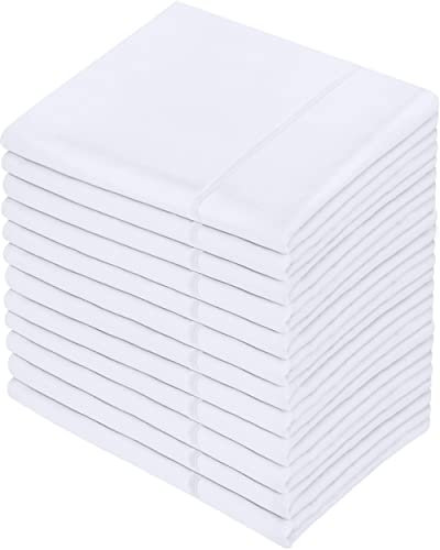 Utopia Bedding - 12 Pack Pillow Cases - OEKO-TEX - Standard Size 50x75 cm - 100% Brushed Microfiber Pillowcases with Envelope Closure, pillows not included - Wrinkle, Fade, & Stain Resistant - White