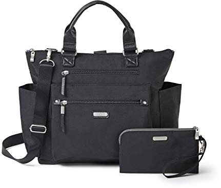 Baggallini Damen 3-in-1 wandelbarer Rucksack mit RFID-Handy-Handgelenk, Schwarz, One Size