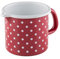 Riess, 0038-077, Schnabeltopf 9, COUNTRY - PÜNKTCHEN ROT, Durchmesser 9 cm, Höhe 8.5 cm, Inhalt 0.5 Liter, Emaille, rot/weiß, Induktion