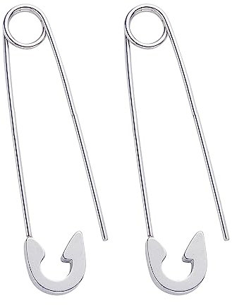 Sicherheitsnadel, minimalistisch, Knorpel, Sterlingsilber, Big Hoop Ohrringe für Frauen Mädchen Elegante Dangle Drop, Edelstahl, Legierung, Edelstahl, Legierung