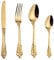 WuLun Stainless Steel Cutlery Set Baroque 4 Pieces with Knife Fork Spoon Coffee Spoon Antique Royal Style Dishwasher Safe