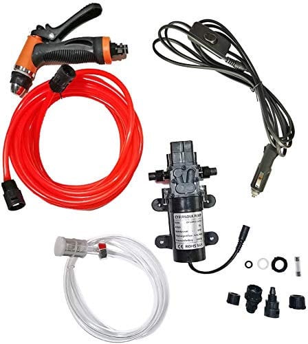 CYBERNOVA 12V 60W autoadescante ad alta pressione (con pressostato) Kit rondella di lavaggio portatile per auto Pompa dell'acqua per auto, animali domestici, irrigazione da giardino e campeggio