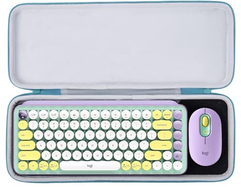 Aenllosi Hart Tragen Tasche Hülle für Logitech POP ICON Combo/Pop Keys Mechanische kabellose Tastatur und Maus, Nur Tasche (Lila)