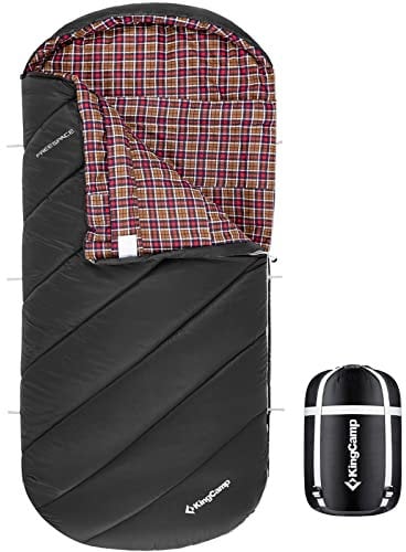 KingCamp Deckenschlafsack Freespace 250 Winter Schlafsack Breit Baumwolle -8°C Black