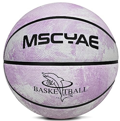 Basketball Größe 5,basketball für kinder,Mini Basketball Größe 3,Indooor outdoor basketball Violett Weiß 5