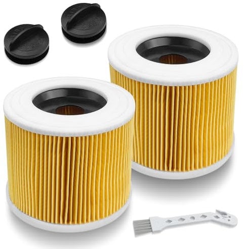 Baxcdyswe 2 PCS Filtros de Cartucho, Compatible para Filtro Karcher de Repuesto, Filtro Cartucho Lavables y Reutilizables para Karcher WD3 WD2 WD3P A2004 MV2 MV3 / sustituye a 6.414-552.0/64145520