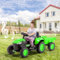 EROMMY 12V Elektrischer Traktor mit abnehmbarem Anhänger,3-Gang Kinder Aufsitztraktor mit Fernbedienung,Elektroauto für Kinder mit LED Lichtern, Musik, Hupe & USB,3-7KM/H,ab 3 Jahren (Grün)