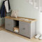 GFW Lancaster 2 Door Shoe Bench Storage Seat Organiser Grey Hallway Entryway