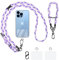 AULEEP 2pcs Crossbody Phone Neck Lanyard - Adjustable Universal Anti Theft Wrist Strap for Women & Men (Pink)