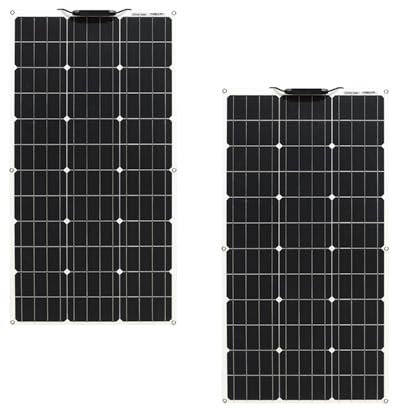 Aysolar 200W 12V Panneau Solaire Flexible 2 * 100W 12V Monocristallin Cellule Solaires Hors réseau pour Camping-car, Remorque, Bateau, Cabine, Van, Voiture, Charge de batterie