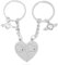 JEYORZY 2 pcs porte clef couple, Porte Clef Coeur - Porte-clés assorti en acier inoxydable pour couple - Cadeau de Saint-Valentin pour petite amie, fiancée, meilleur ami, Porte Clé Cadeau Amoureux