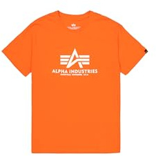 Alpha Industries Herren Basic T-Shirt, Boost Orange, XXL