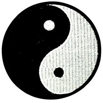 Ximkee Yin Yang Chinesische Tai-Chi Aufnäher zum Aufnähen, bestickt, 7,6 cm, 5 Stück