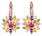 Placcato Oro Fiore Orecchini con Zirconia Cubica Regalo per le Donna Ragazze