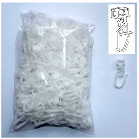 100 Gardinen Clic Gleiter - Profi Klickgleiter für Aluminium Schienen mit 6 mm Laufausschnitt