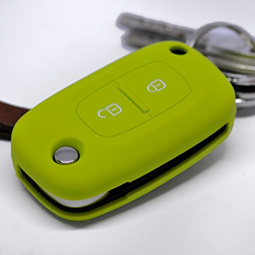 Soft Case Schutz Hülle Auto Schlüssel für Renault Kangoo Smart Forfour Clio Mercedes Benz Citan Klappschlüssel Remote/Farbe: Apfelgrün