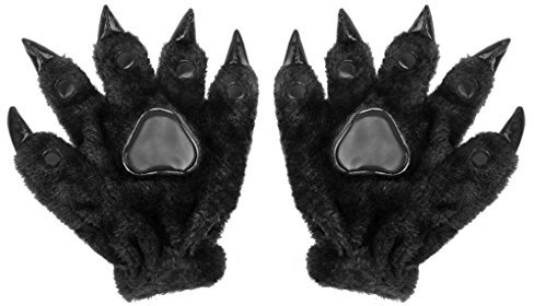AfinderDE Kinder Fingerhandschuhe Tiertatzen Handschuhe Winterhandschuhe Warme Plüsch Tierpfote Gloves Cartoon Party Spielzeug Kostüm Handschuhe Weihnachtageschenk