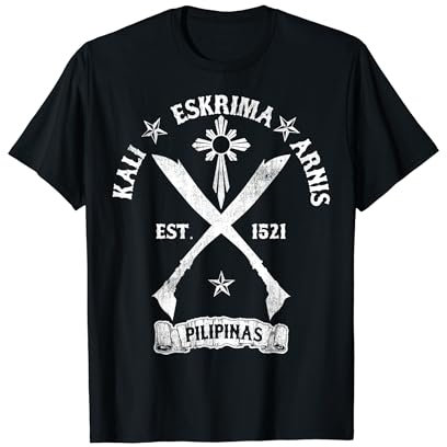 Cool Distressed Kali Arnis Eskrima T-Shirt - Cross Sword Tee T-Shirt