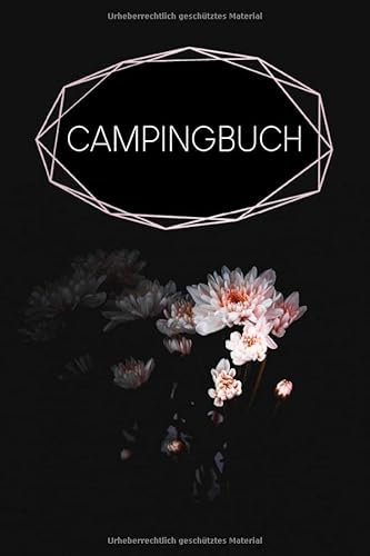 Campingbuch: Gepunktetes Tagebuch für die Reise mit dem Camper, Wohnwagen oder Wohnmobil | Motiv: Schwarze Blume