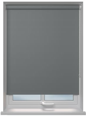 Home In Style 4U Roller blinds Thermal Blackout Roller blind - Trimmable UV Protection Child Safe Home Office Window Blinds Easy Fit Room Darkening shades Grey Blind 240cm wide x 165cm drop