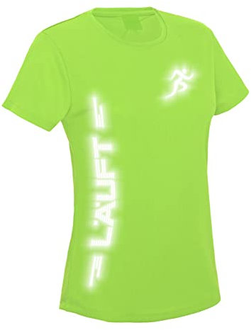 Laufshirt Damen Reflex Funktionsshirt Running T-Shirt Läuft Neongrün M