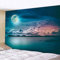 PPOU Strand Mond Nachthimmel Hintergrund Home Dekoration Wandteppich Hippie böhmischen Hintergrund Stoff Decke hängen Stoff A3 130x150cm