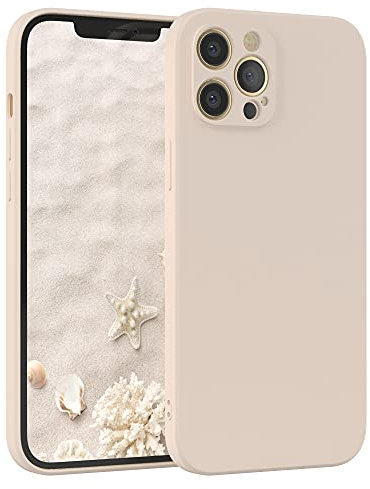 EAZY CASE - Silikonhülle für iPhone 12 Pro Max Hülle Silikon Case Beige weich stoßfeste Handyhülle iPhone 12 Pro Max Schutzhülle mit Kameraschutz Dünn Premium Schutz Cover TPU Phone Bumper in Taupe