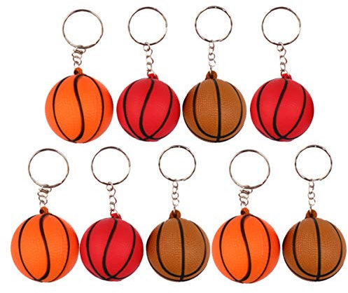 PRETYZOOM 9Pcs Basketball Stress Bälle Bevorzugt Süßigkeit Taschen Schlüsselbund Goodie- Keychain Nette Stilvolle Mode Chic Kreative Basketball Anhänger Keychain Basketball Spielzeug
