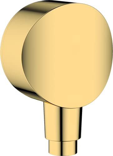 hansgrohe Wandanschluss FixFit S, Schlauchanschluss mit Rückflussverhinderer, Polished Gold Optic