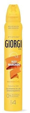 Giorgi Line - Espuma Rizo Marcado 24h, Anti Encrespamiento e Hidratación, 0% Alcohol 0% Siliconas, Apto Método Curly, Fijación 4 - 250 ml
