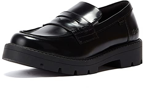 Kickers Kori Loafer Leather Womens Black Shoes-UK 7 / EU 41