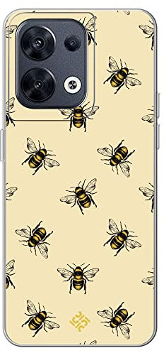 Movilshop Étui pour [OPPO Reno 8 5G ] Dessin animal de compagnie [abeilles Illustration] en silicone souple transparent Coque de protection en gel pour smartphone.