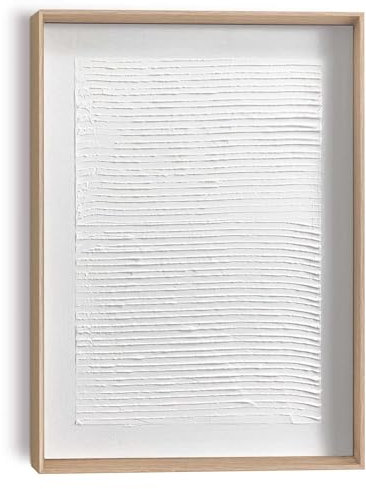 REINDERS Relief Wandbild, Wellen, Wohnzimmer, Poster, Wanddeko, Room Decor, Holz,Pflaster, Weiß, 40x30cm