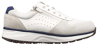 JOYA Dynamo Zip M White, Herrensneaker in stilvollem Look aus Veloursleder, für Bequeme Bewegung im Alltag, komfortable Herrenschuhe, Beige, 47