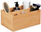 Relaxdays Aufbewahrungsbox Bambus, stapelbar, Bambuskiste mit 2 Fächern, stabil, HBT: 14 x 30 x 20 cm, Stapelbox, natur