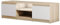 MINIO go for it - TV-Schrank Dingo I Lowboard für Fernseher I TV-Kommode I TV lowboard stehend I 120cm I mit 2 Klapptüren & 2 offenen Fächern I TV Möbel I Sonoma-Eiche und Weiß - Lowboard mit LED