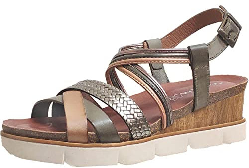 Xapatan, 1536 2880BEIG, Femme Nu-Pied Kaki bi-matière - 39 EU