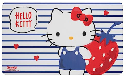 United Labels Hello Kitty Brettchen - Strawberry - Frühstücksbrettchen Schneidebrettchen aus Resopal