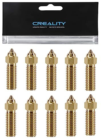 Creality 10PCS K1 Messing Düsen Set, 3D Drucker 10 Stück Hochge Schwindigkeits 0.4mm Nozzles Kit für K1, K1 max