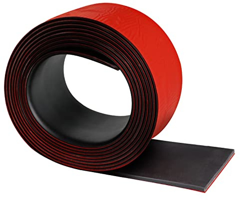 Rubber Strip Self Adhesive Neoprene Rubber Sheet Solid Neoprene Sheet for Seal Floor Covering Vibration Protection Gasket DIY (75mm×1.5mm×6m)