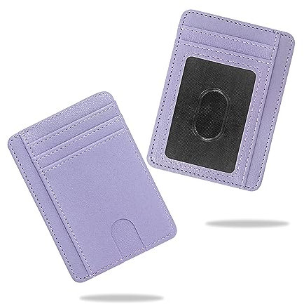 conisy Mini porte-monnaie fin pour femme - En cuir - Minimaliste - Avec protection RFID, lilas, s, Moderne