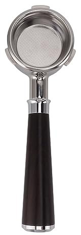 Portafiltro sin Fondo de 58 Mm, Portafiltro de Diseño de 3 Orejas con Mango de Madera Maciza para Máquinas de café (Un estilo de sándalo)