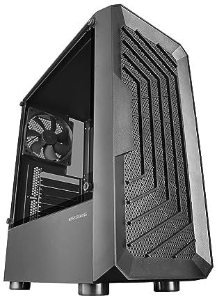 Mars Gaming MC-2000, ATX Semitower Gehäuse, Volles Seitenfenster, Front Mesh Design, 1x Ultra-Quiet 120mm FDB 120mm Lüfter, Dual Chamber Design, Schwarz