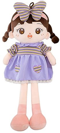 Uposao Kuschelpuppe Weiche Stoffpuppe, 65CM Mädchen Plüschpuppe Gefüllte Puppen mit Kleidung Haaren Niedliches Märchen Prinzessin Stofftier Fee Spielzeug Weihnachten Geschenk Für Baby Kinder