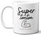 DECOHO - Mug Super Tonton - Mug céramique blanc - Cadeau humoristique anniversaire Noël - 33 cl, imprimé en France - Blanc