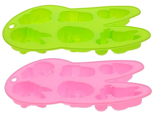 MUCKLILY 2st Hasenkopf Silikonform Osterkuchenform Bonbonformen Silikon Kaninchenform Silikon Schokoladenformen Hasen-backform Silikon Osterformen Silikon Gebäck Kieselgel Fondantform