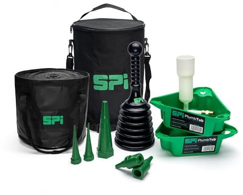 SPI PLUMBRO Kit: Elevate Your Plumbing Game with 2 Plumbtubs, QuickFill, QuickBung Pair, QuickBung Large, UniBung Pair, Plunger, and Collapsible Bucket. Your Complete Plumbing Solution in One Bag