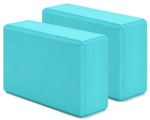 G5 HT SPORT Yogasteine [einzeln oder Paar] Yoga-Blöcke mit hoher Dichte und Unterstützung, rutschfest, hypoallergen | 22,5 x 15 cm, Dicke 7 cm (Paar Steine (Blau))