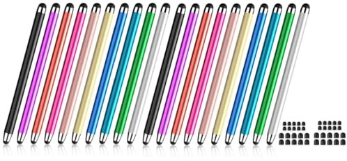 Stylus Pens for Touch Screens, 2 in 1 Capacitive Apple Pen ipad Stylus Pencil Universal Stylus Pen for iPad iPhone Android Phone Samsung Galaxy Tablets Laptops Chromebook All Touch Screen (20 Pack)